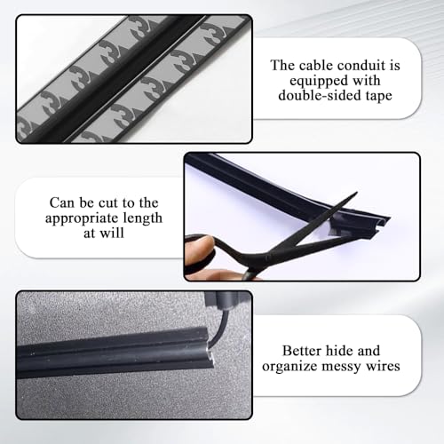 QZTYTY 4PCS Car Concealed Wire Cover, Car Wire Sleeve, Automotive Power Cord Cover, Car Interior Accessories Adhesive Cable Hidden Protector for Cords USB Video Audio Network Cables Sleeve Organizer
