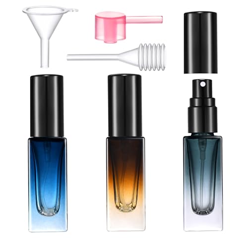 Travel Perfume Bottle Refillable, 3 Pcs 5ML/0.17oz Fine Mist Glass Perfume Spray Bottles Empty Leak-proof Cologne Spray Bottle Mini Perfume Atomizer with Tool