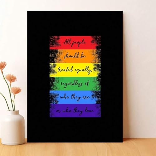 Peinture XBTYKPB tout le monde devrait être traité de manière égale noire cadre 21x30