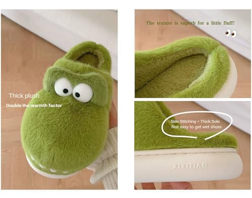 Crocodile Slippers - Women's Funny Winter Warm Cotton Slippers. Lightweight and non-slip.3