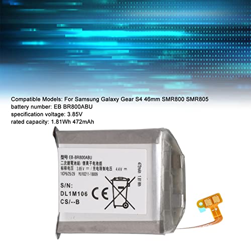 Watch Battery Replacement for Galaxy Gear S4 46mm SM R800 SM R805 Smart Watch, BR800ABU Smartwatch Battery