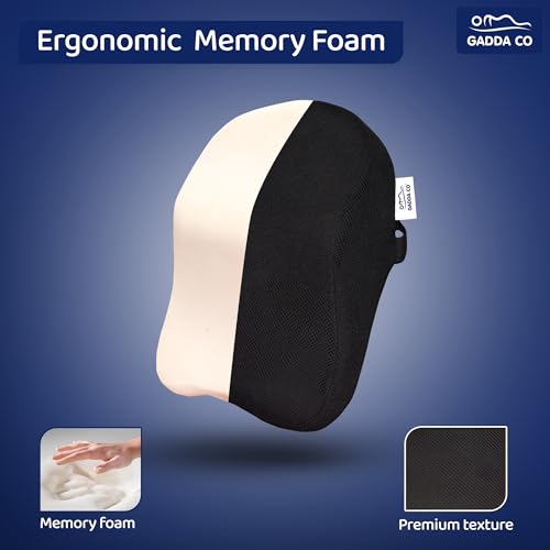 Image of GADDA CO Car Neck Rest Pillow -Memory Foam Car Neck Rest Pillows & Seat Headrest | Cervical Support & Neck Pain Relief|Car Headrest Pillow for Driving Comfort | 2 Years Warranty, Mesh Black -Pack of 2