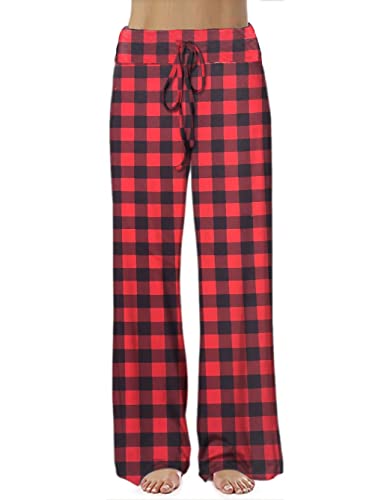 iChunhua Women's Comfy Stretch Floral Print Drawstring Palazzo Wide Leg Lounge Pant