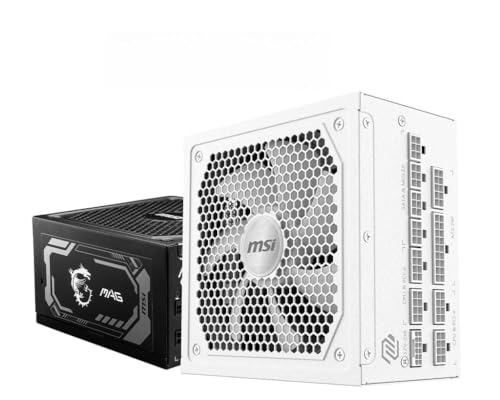 MSI MAG A1000GL PCIE5 �z���C�g�A���S���W�����[�R���p�N�g�Q�[�~���O1000W�d���A80+�S�[���h�AATX 3.1 & PCIe 5.1�Ή��A�l�C�e�B�u�f���A���J���[12V-2x6�P�[�u���A��m�C�Y�A�G���{�X�W���P�b�g�P�[�u���A10�N��