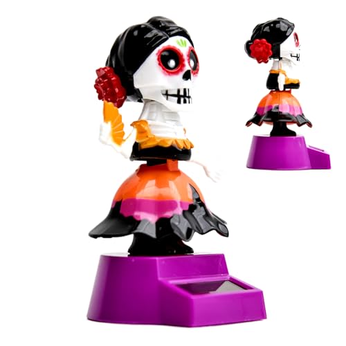 Generisch Scheletro oscillante | Decorazione a energia solare con testa oscillante | Divertente figura da scrivania automatica per la famiglia, gli amici e gli adulti