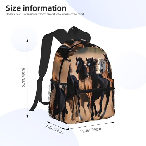 Sac à dos élégant Running Horses durable avec finitions soignées