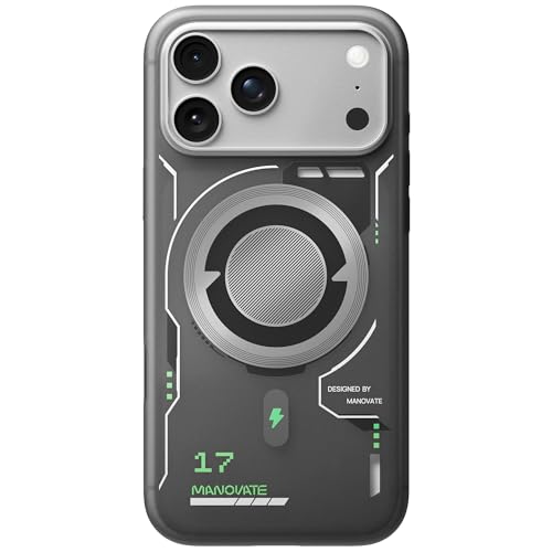 MANOVATE TrueMist Case For iPhone 17 Pro Max 6.9 | TPU & Aluminum | MagSafe Compatible | Camera Control | IMD Technology | (BlackMist)