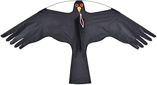 Bird Hawk Flying Kite - Flying Hawk Bird Scarer Kites - Simulated Hawk Kite Wind Power Professional Eagle Scarer Device for Garden Yard and Farm(Excluding Pole) Shaverush