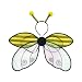 Jwqqwdza Women Girl's Fairy Bee Ladybug Costume Wings with Antenna Headband, Kids Dress-Up Accessories for Halloween Cosplay (Bee, One Size)