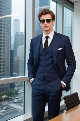 3 Piece Men's Suit Slim Fit Formal Suits Men for Wedding Dress Blazer Vest and Pants Man Set2