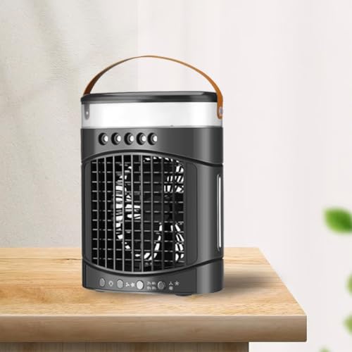 Qomcsrl Kleiner Klimaanlage 2- Gang Kühlventilator 7 Farben Licht Multifunktion für das Schlafzimmer-5