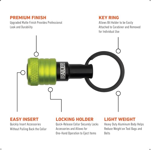 Railer Porta-chaves 5 peças - Suportes de broca sextavada de 6 mm - Design de troca rápida para chav