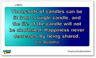 GRAPHICS & MORE Buddha Thousands of Candles Happiness Inspirational Quote - Window Bumper Locker Sticker