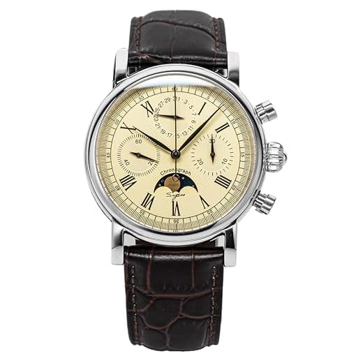 Sugess MoonPhase Master SUM199BX Gold Swan Neck 40mm ST1908 Mechanical Chronograph Mens Wrist Watch Seagull 1963