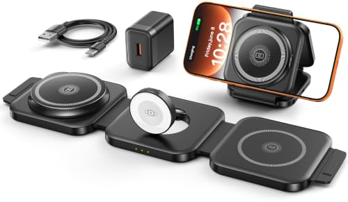 Travel Essentials for Apple Watch Charger,3 in 1 Charging Station for Apple...