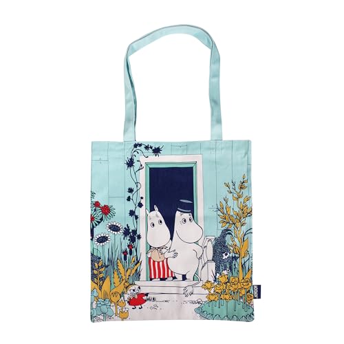 Sac en coton recyclé Moomin Riviera vert sarcelle idéal pour la plage ou le marché