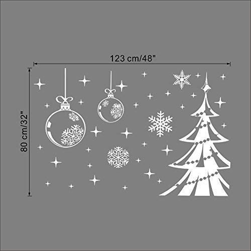 Boodecal Christmas Decorations Hanging Balls Shinning Stars Snowflakes And White Christmas Tree For Home Shop Window Coverings Decor Wall Decals Stickers Holiday Celebration Presents #TOP3