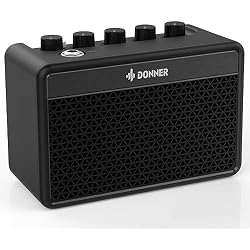 1 of Donner DA-10 Mini Guitar Amplifier, 5W, Rechargeable, 3-Band EQ, Tabletop, Compact, Lightweight, Home Practice, Retro British Tone