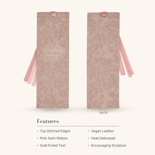 Image of Christian Art Gifts Premium Faux Leather Bookmark: Everything Beautiful