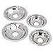 Stanco 4 Pack Universal Electric Range Chrome Reflector Bowls