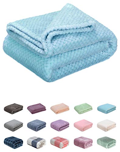 Image of Fuzzy Throw Blanket, Plush Fleece Blankets for Adults, Toddler, Boys and Girls, Warm Soft Blankets and Throws for Bed, Couch, Sofa, Travel and Outdoor, Camping (40”×60”, Ice Blue)