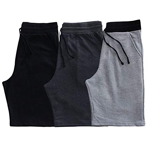 Kit com 3 Bermudas de Moletom Dooker Basic, M, Preto