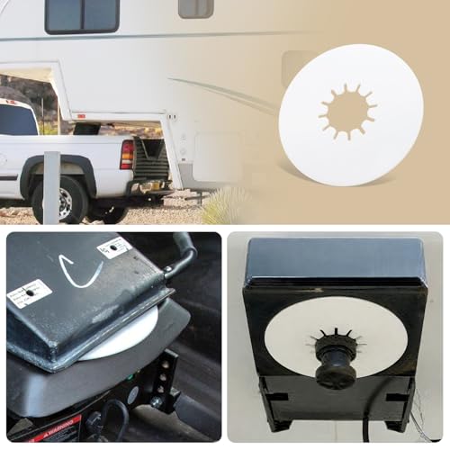 Image of 5th Wheel Lube Plate 10 inch White (2-Pack) - No Grease RV Hitch Disc, Heavy Duty Polyethylene Kingpin Pads, Fits Standard 2-7 /8 inch Pin, Keep 1 Spare for Backup, Easy Install