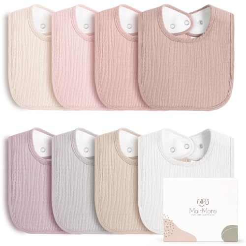 MairMore muslin drool bibs 8 pack