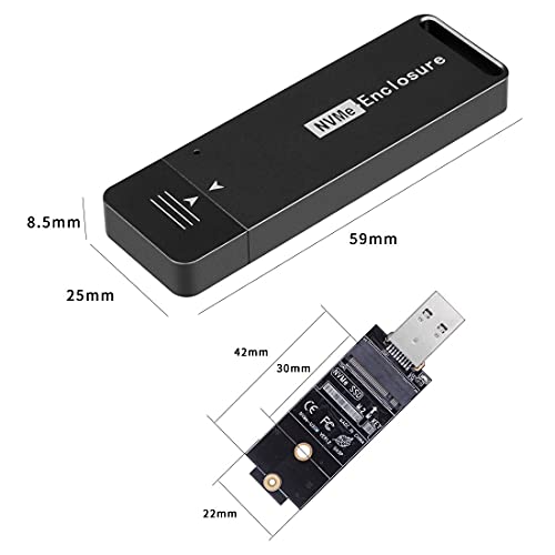 Enclosure externo para SSD M.2 PCIe NVME USB 3.1 Gen 2 miniatura 5