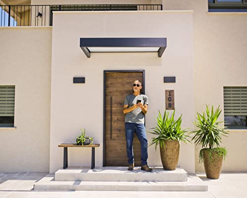 Palram Canopia by Vordach für Haustür Sophia 1600 Pultvordach 160 x 95 cm Grau Sonnenschutz Haustürvordach inkl. Regenrinne