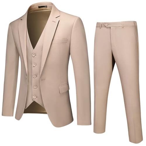 Costume Homme 3 pièces Slim Souple en Kaki pour Rester Élégant et à l'Aise Tout le Jour