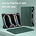 ZryXal iPad Pro 11 Inch Case (M5) 2025/ (M4) 2024 (Model: A2836/A2837/A3006), Trifold Stand Smart Cover with Pencil Holder and Soft TPU Back, Auto Wake/Sleep (Update Midnight Green)