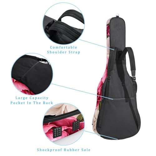 JRHEJTFZ Housse pour guitare acoustique de 1,9 cm d’épaisseur – Imperméable – Durable et élégant – Jolie pivoine, Multicolore 4., 42.9×16.9×4.7 in, Motif imprimé tendance - Les Beatles, Paul McCartney, John Lennon, RIngo Starr, George Harrison JRHEJTFZ Housse pour guitare acoustique de 1,9 cm d'épaisseur - Imperméable - Durable et élégant - Jolie pivoine, Multicolore 4., 42.9x16.9x4.7 in, Motif imprimé tendance – Image 4