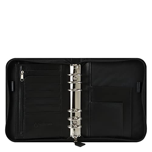 Franklincovey - Fc Signature Binder - Leather - Zipper Binder For Planners (Compact, Black) #TOP3