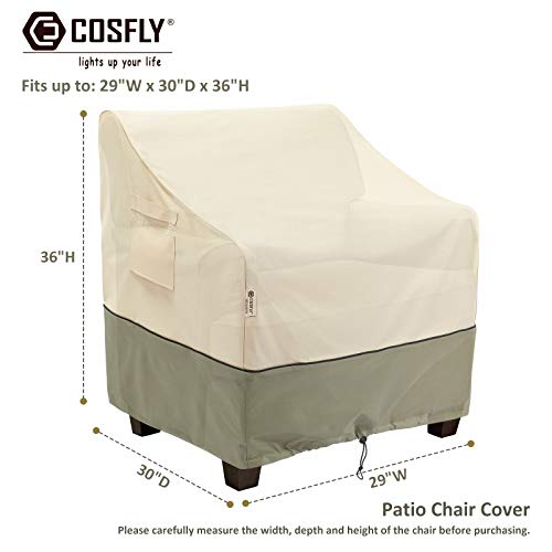 COSFLY Outdoor Furniture Patio Chair Covers Waterproof, Lounge Deep Seat Cover, Lawn Furnitures Covers Fits up to 29W x 30D x 36H inches(2 Pack) by COSFLY - Image 2