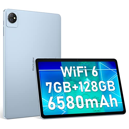 Blackview 10 Inch Tablet Android Tablets Tab 8 WiFi, 7GB+128GB / TF 1TB, Quad Core Processor, 1280×800 HD+ IPS Screen, 6580mAh Battery, 13MP+8MP Camera, Wi-Fi 6