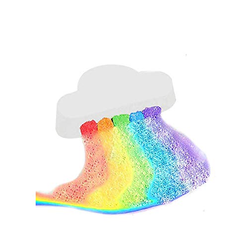 TEEROVA Rainbow Bath Bombs Gift Box Wrapped - Colorful Rainbow Cloud SPA Bath Bombs, Float on Water&Release Vivid Rainbow Color, Moisturize Dry Skin