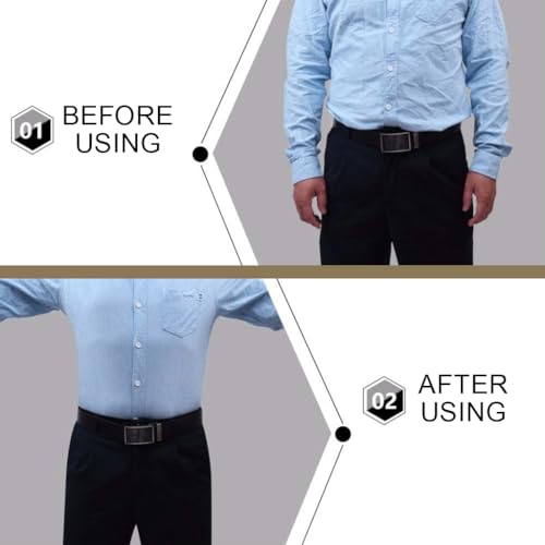 Image of GUSTAVE Men's Shirt Stays Adjustable Elastic Shirt Tucker Belt with Locking Non-Slip Clips