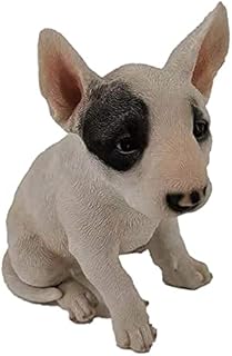 G&H Decor DOG 08 - Sitting English Bull Terrier Puppy - Poly Resin Statue - Hand Finished with Intricate Detail - Suitable for Indoor or Outdoor Use - Frost Resistant - Pittbull Dogs Garden Figurine