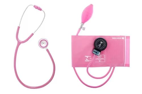 Medidor De Pressão Esfigmomanômetro Com Estetoscópio Bic (ROSA)