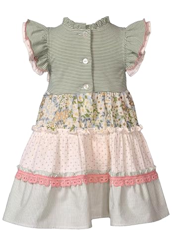 Bonnie Jean Girls 3M-6X Mixed Print Tiered Casual Dress3