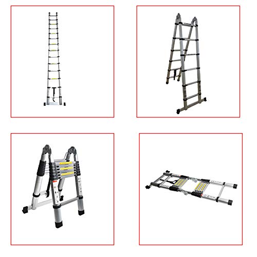 netuera Aluminum Telescopic Extension Ladder A-Frame Portable Multi-Purpose Ladder A-Shape Ladder Collapsible Ladder 12.5FT 14.5FT 16.5FT Multi-Use Non-Slip 330LBS Capacity