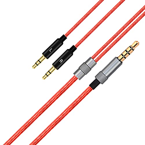 Learsoon Replacement Cord Compatible with Sol Republic Master Tracks HD HD2 Sol Republic V8 V10 V12 X3 Headphones (Red)