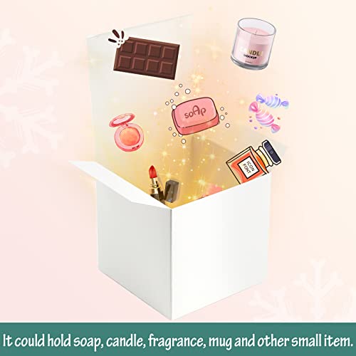 ValBox 3x3x3 White Gift Boxes 50pcs Recycled Paper Cube Boxes with Lids for Gifts, Crafting, Cupcake Boxes, Easy Assemble Boxes for Party Favor - Thumbnail 4