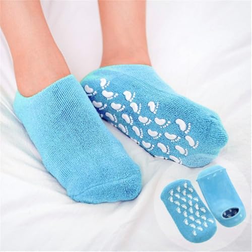 Image of Vn care Silicone Socks for Women, Crack Heel Repair Socks, Spa Gel Socks for Women, Silicon Socks, Silicone Socks for Men, Foot Hydration Socks Vitamin E-Multicolour (Blue)