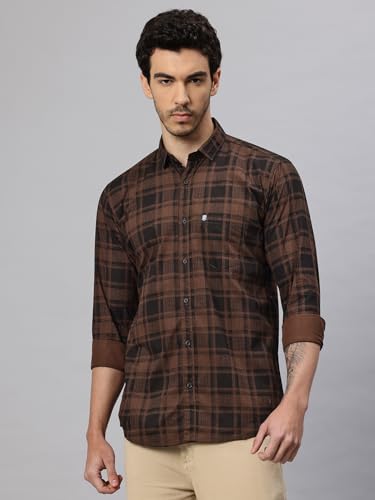 Image of Majestic Man Men's Pure Cotton Checkered Slim Fit Casual Shirt - Full Sleeve | Trendy & Comfortable