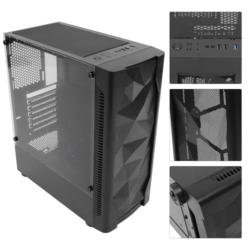 Gabinete para computadora VILLCASE Gaming ATX con panel lateral completo y soporte para enfriamiento líquido, color negro miniatura 7