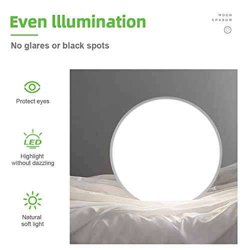 LightingWill 24 Inch LED Flush Mount Ceiling Light Fixture, 5000K Daylight White, 5600LM, 45W, Flat Modern Round Lighting Fixture, 400W Equivalent White Ceiling Lamp for Kitchens, Bedrooms.etc.