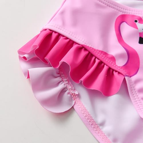 Image of DXTON Girls Summer Swimsuit Beach Sport One Pieces Ruffled Tankini Cartoon Bathing Suit Swimwear
