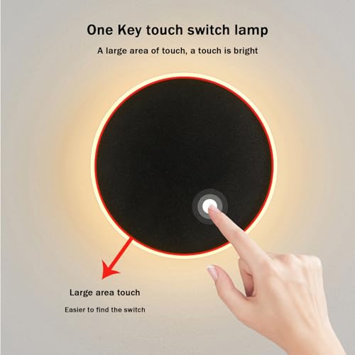 Luz de pared pasillo con diseño orbicular negro para ambientes modernos 2